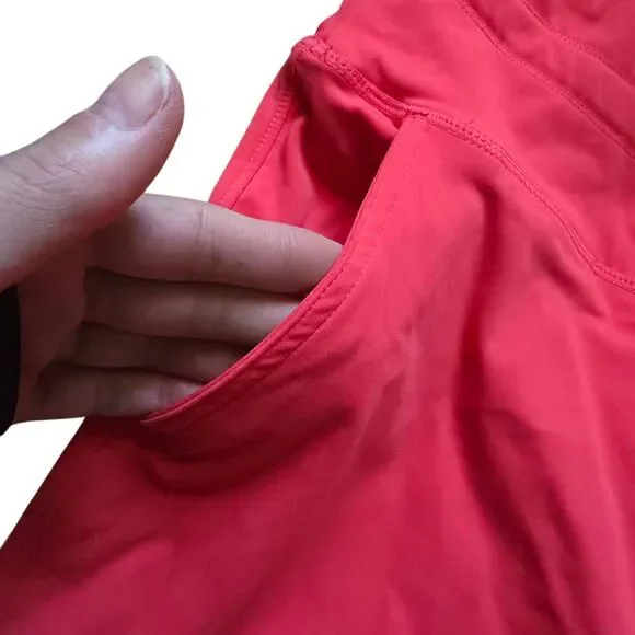 NWT Halara Neon Coral Pink Jogger Pants High Waist Drawstring Stretch XL Petite - Picture 7 of 11